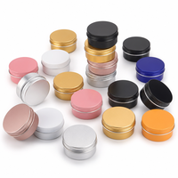 Boîte en aluminium ronde à visser de 5g, 10g, 30g, 60g, 100g, 120g, multicolores, vide, pour le stockage de cire, crème, baume à lèvres et cosmétiques
