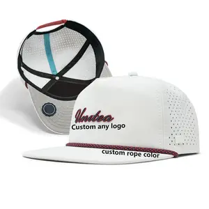 Minimum Order 25 Oem Custom Embroidery Logo Water Resistant Golf Hats Water Reppellent Hat With Rope