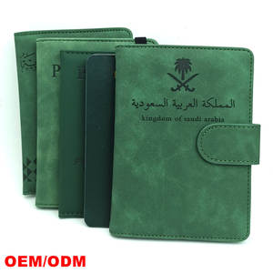 Conception personnalisée Style du Moyen-Orient Couverture en cuir vert foncé Accessoires de <span class=keywords><strong>voyage</strong></span> Porte-passeport pour l'Arabie saoudite <span class=keywords><strong>Voyage</strong></span> - Product Image 2