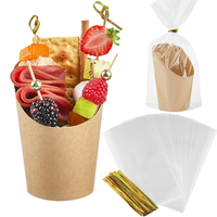 Gobelet en papier kraft recyclable de qualité alimentaire, à simple paroi, pour frites, charcuterie, à emporter, imprimé sur mesure