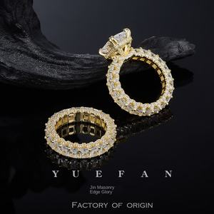 Joyería nupcial de boda de diseño único personalizada, banda de eternidad helada de Plata de Ley 925 con certificado Gra - Product Image 5