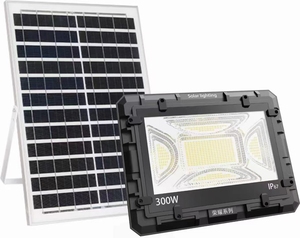 ไฟสปอร์ตไลท์ LED พลังงานแสงอาทิตย์ 200W ตัวเรือน ABS กันน้ำ IP67 สำหรับภายนอกอาคาร แสงขาว 6000K  ฝาครอบพลาสติก พร้อมรีโมทคอนโทรล มุมลำแสง 170 องศา มาตรฐาน CE - Product Image 5