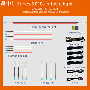 A80 64 couleurs éclairage ambiant <span class=keywords><strong>dynamique</strong></span> pour <span class=keywords><strong>BMW</strong></span> série 5 F10 F11 2011 - 2017 atmosphère intérieure accessoires d'éclairage LED - Product Image 5
