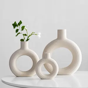 Современные керамические вазы для домашнего декора, минималистичные аксессуары для украшения гостиной, набор полосатых ВАЗ