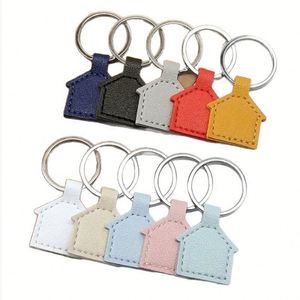 House Shape Pu Leather Keychain Minimalist <b>Key</b> <b>Ring</b> Cute Charm for <b>Keys</b> Stylish Home <b>Bag</b> Pendant Housewarming Gift - Product Image 5