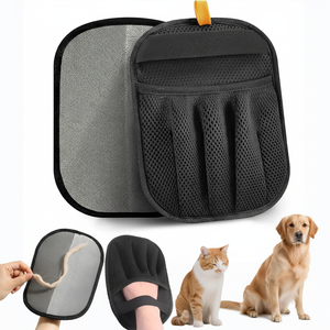 Brosse de toilettage électrostatique réutilisable en polyester pour chats et chiens, conception à cinq doigts, pour <span class=keywords><strong>le</strong></span> linge, les tapis et les sièges de voiture - Product Image 1