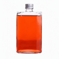 Botol Anggur Kaca Persegi Panjang 250ml 350ml, Botol Kaca Kosong Bahu Rata untuk Minuman Keras, Anggur, Susu, Kopi, Kombucha, Teh