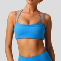 Confortable séchage rapide sport haute élastique mince sangle cou Fitness Yoga haut avec sangle nue dos respirant Yoga soutien-gorge