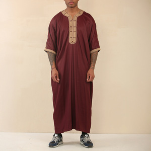 Vêtements islamiques en gros pour hommes, robe musulmane en lin, polyester et coton, thobe pour hommes, Arabie Saoudite - Product Image 4