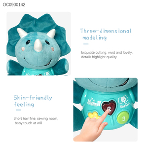 Peluche Triceratopo Confortante in Cotone PP con Luci e Musica, Giocattolo per l'Educazione Precoce e il Sonno dei Neonati - Product Image 6