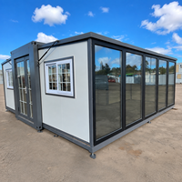 Maison conteneur modulaire pré-assemblée, pliable et extensible, 20ft 40ft, sans fondation, installation rapide, prête à l'emploi