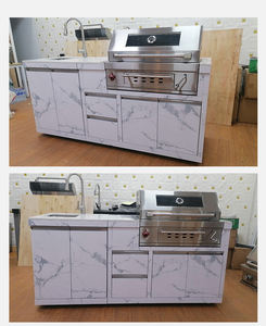 وصل حديثًا مطبخ خارجي بحجر مخصص مع فرن بيتزا وشواية حديقة/فناء/بحيرة/فناء خلفي مطبخ خارجي مدمج - Product Image 6