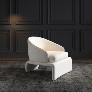 Silla de Hotel de comedor nórdico personalizable, Sherpa cómodo sillón de lana, estilo gris, tela de tapicería de terciopelo, sala de estar - Product Image 4