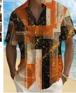 <span class=keywords><strong>Camisa</strong></span> Casual para Hombre con Estampado 3D de Ballena Oceánica Retro - Estilo Urbano Hip-Hop Rock, Manga Corta - Product Image 3