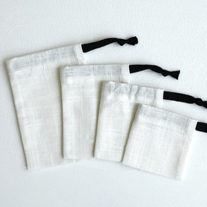 Custom logo Simple Small Cotton Pouch White Jewelry Drawstring Bag Necklace Ring Earring Brooch Bracelet Jewelry Pouch - Product Image 5