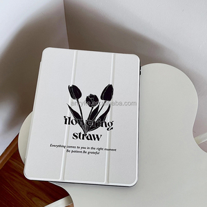 Coque tulipe pour <span class=keywords><strong>iPad</strong></span> <span class=keywords><strong>Pro</strong></span> 13 pouces M4 2024 Air 13 M2 <span class=keywords><strong>Pro</strong></span> 12.9 pouces 6e/5e/4e génération 2022/2021/2020 couverture à trois volets avec porte-crayon - Product Image 5
