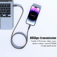 Cable USB4 2.0 Tipo C de 16K 60Hz 240W PD3.1, 80Gbps, Carga Rápida, Transferencia de Video, E-Marker, Trenzado, OEM, para Laptop, Tablet, Monitor