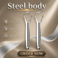 Nettoyeur de langue double action en acier inoxydable