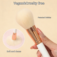 EMF Ensemble de 18 pinceaux de maquillage de haute qualité, doux, véganes, avec manche en bois, finition or rose, logo personnalisé, pour le visage, le correcteur, le fond de teint et la poudre