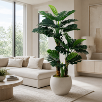 Arbre artificiel Monstera Deliciosa en PE de 180 cm, réaliste, résistant aux UV, écologique, plante moderne pour l'aménagement paysager, décoration de la maison et du bureau