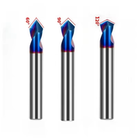 Outil de chanfreinage CNC en acier au tungstène à finition bleue 60/90/120 degrés, foret central pour percer des trous