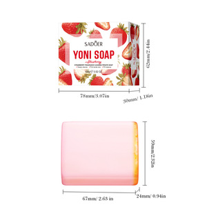 Jabón <span class=keywords><strong>de</strong></span> Baño Artesanal Natural y Orgánico con Aroma a Fresa <span class=keywords><strong>de</strong></span> 100g, para la Higiene Íntima Femenina - Product Image 5