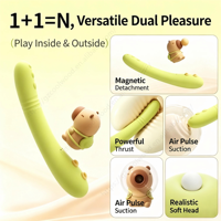 Vibromasseur 2-en-1 à double tête avec fonction de succion et de séparation, stimulateur du point G pour femmes, vibromasseur en silicone, jouet sexuel