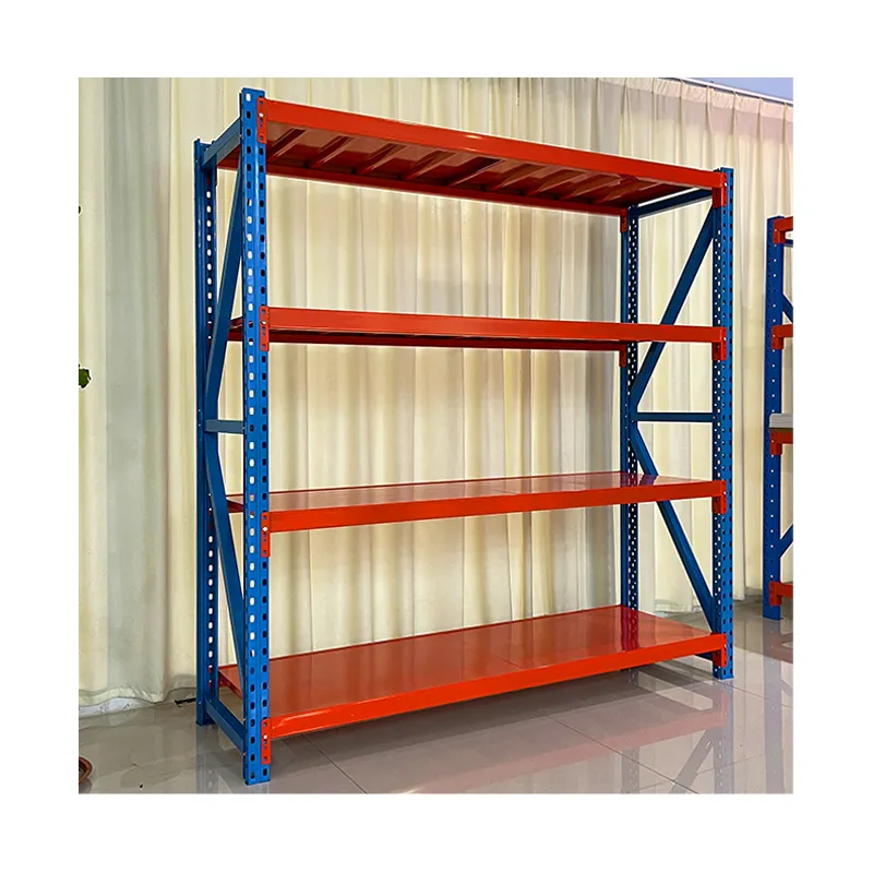 Etageres de rangement 300-500kg load-bearing for each layer, blue and orange rack for storage system