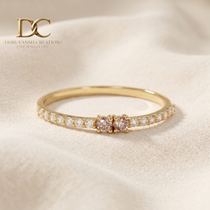 Bague de luxe tendance en or jaune massif 14 carats avec diamant de laboratoire et saphir Padparadscha pour bijoux fins sur mesure pour femmes - Product Image 4