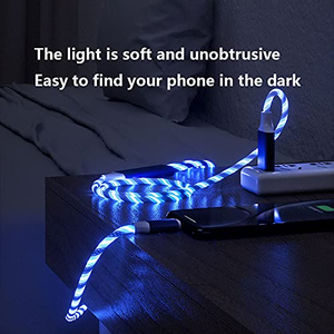 Chất lượng cao hơn 2A chảy ánh sáng LED 3 trong 1 USB 1.2M cáp sáng LED ánh sáng lên điện thoại sạc cáp Streamer Cáp - Product Image 2