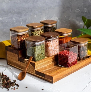 Portaspezie da cucina a tre strati in <span class=keywords><strong>legno</strong></span> <span class=keywords><strong>di</strong></span> Acacia, condimento e griglia per stendino per piatti per organizzazione <span class=keywords><strong>di</strong></span> conservazione domestica - Product Image 2