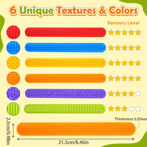 आर्स्ट 251207 6 पीसी हल्के सिलिकॉन संवेदी क्लैपिंग ब्रैसलेट रंगीन ऑटिज्म एंटीतनाव तनाव राहत खिलौना - Product Image 3