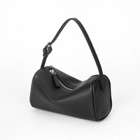 Sac Boston vintage en cuir PU lychee pour femme, petit sac à bandoulière cylindrique avec sangle réglable, sac à main rétro pour femmes