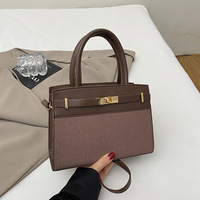 Tas Tote Wanita Berpanel Vintage Kasual dari Kulit PU dengan Desain Terstruktur, Penutup Ritsleting, dan Tahan Air