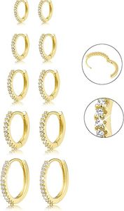 18K Gold Plated Brass Cartilage Cute Mini Thin <strong>Tragus</strong> <strong>Hoops</strong> Multiple Piercings Aretes <strong>Hoop</strong> Huggie Earrings Sets Trendy - Product Image 4