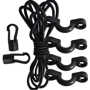Outdoor Storage Rope Set With <b>Hooks</b> And <b>Clips</b> 7Mm Elastic Cord For Garage Organization And Neatening - Product Image 1
