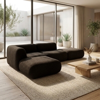 Canapé d'angle en forme de L sans cadre, entièrement en mousse, compressé sous vide, pour appartement, villa, moderne, couleur personnalisable