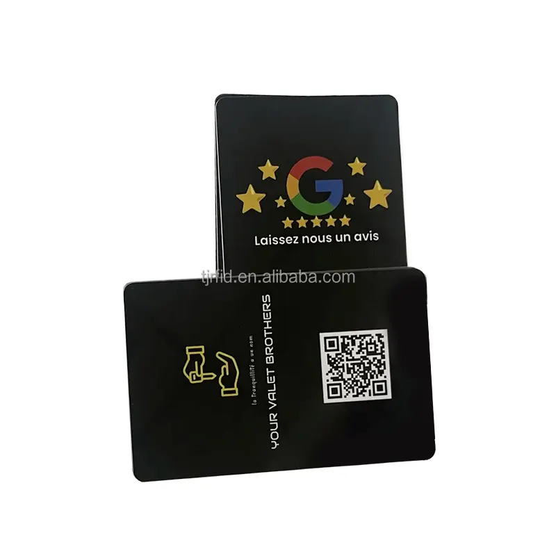 Kartu ulasan google kustom dengan komentar tersedia kode QR kartu NFC