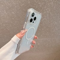 Coque de téléphone transparente à paillettes couleur néon pour iPhone 17 Pro Max 16 Pro 15 14 13 12, compatible charge sans fil 3-en-1