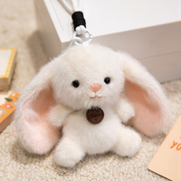 En gros Porte-clés et pendentif de sac en peluche animaux de dessin animé 12cm 16cm, poupée mignonne douce Chat Ours Canard Lapin