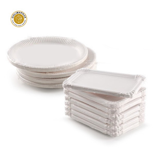 จานกระดาษคราฟท์สำหรับอาหารแบบใช้แล้วทิ้ง OOLIMAPACK รูปทรงสี่เหลี่ยมผืนผ้า ขนาด 6 นิ้ว สำหรับอาหารเรียกน้ำย่อย - Product Image 1