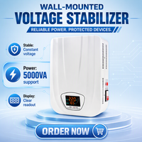 AC Dinding Satu Fasa Input 90V-250V/120-250V Output 220V Penstabil Servo Statis SVC Tembaga 10kVA Untuk Pusat Data LCD