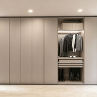 Armoire de luxe finition chêne, prête à assembler (RTA), placard de rangement minimaliste pour chambre à coucher avec tiroirs, fabrication OEM ODM sur mesure