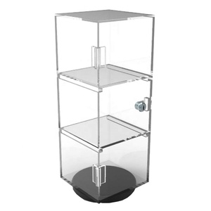 Exhibidor Giratorio de Acrílico Transparente, Mini <span class=keywords><strong>Torre</strong></span> de Plexiglás para Cargadores de Móviles - Product Image 4