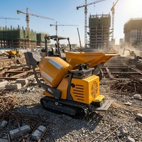 Mini camion malaxeur à béton sur chenilles, haute efficacité, chargement automatique, maniabilité flexible, utilisation par une seule personne