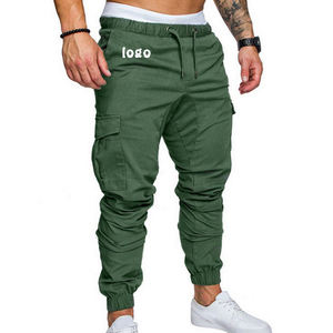 سراويل كاجوال جديدة للرجال للعدائين سراويل طويلة مطاطية من القطن للرجال سادة مخصصة للرجال - Product Image 3