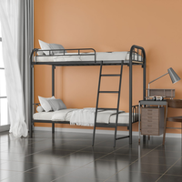 Mobilier moderne pour chambre d'étudiant, lit double superposé simple et solide en métal avec échelle