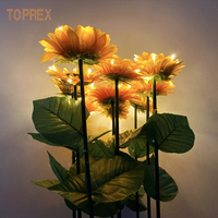 Offre Spéciale 80cm Étanche LED Artificielle Tournesol Bâton Extérieur Jardin Cour Décorations pour Graduation Pâques Atmosphère Lumières