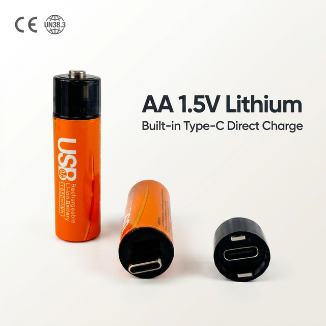 LN Smart Lock 14500 AA Lithium Battery 1850mWh 1.5V USB Type-C Rechargeable for Flashlight Toy Camera Mouse Keyboard