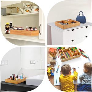 5-mảnh tre ngăn kéo tổ chức thiết lập kích cỡ khác nhau rác đa-sử dụng hộp lưu trữ thường vụ loại cho văn phòng hoặc thực phẩm lưu trữ - Product Image 2